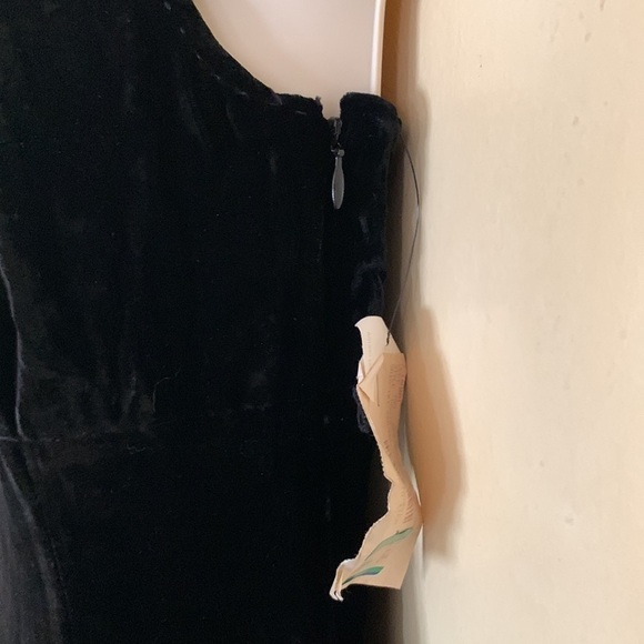 Tahari crushed black crushed velvet cocktail dress size 2 - Picture 7 of 10